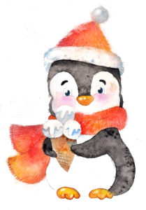 Иллюстрация пингвин для футболки